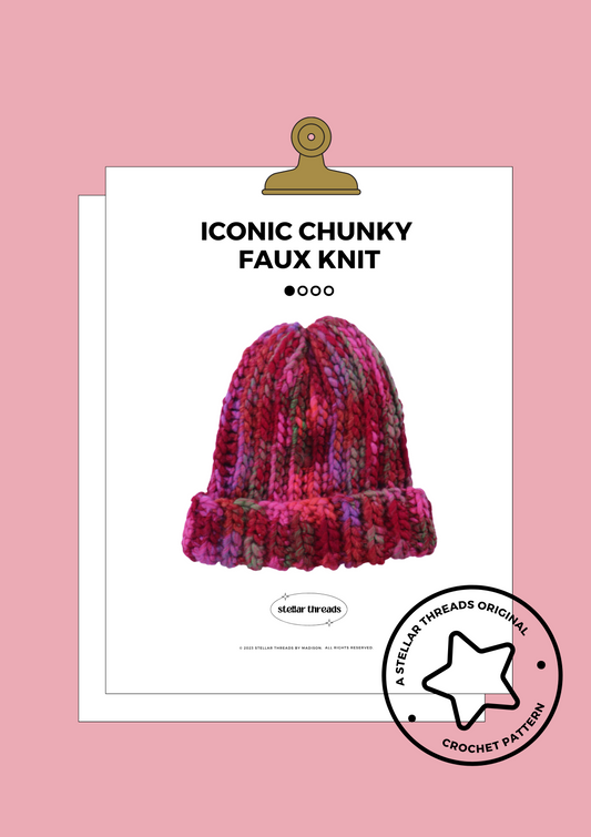 PDF Pattern | Iconic Chunky Faux Knit Beanie